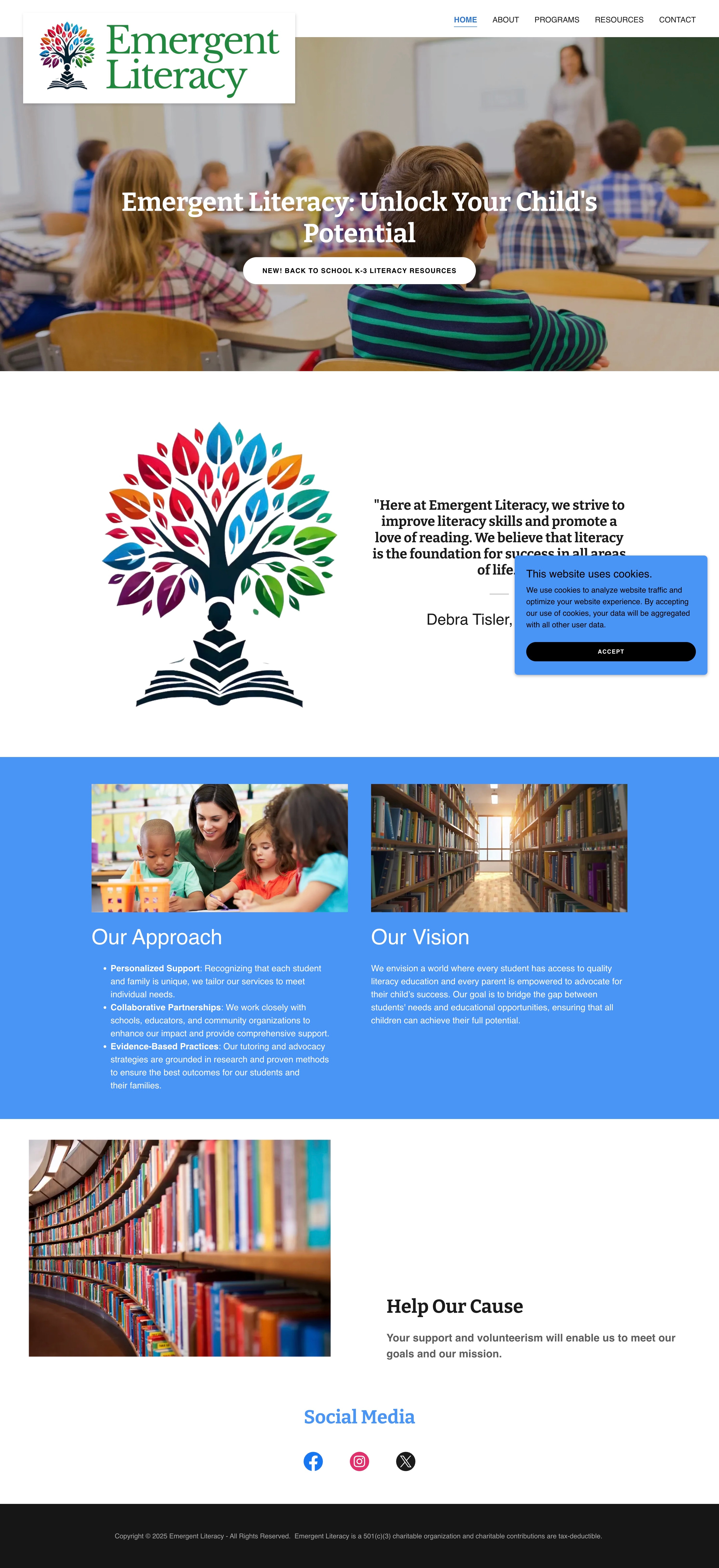 Old Emergent Literacy page. This page has an AIM score of 6.6.